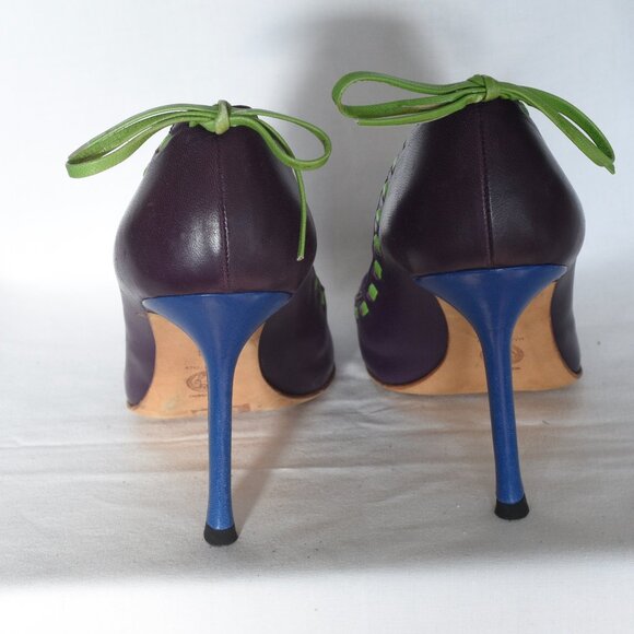 Multi Colour Embellished Pumps With Gold Studded Fronts - Italy - Picture 3 of 6